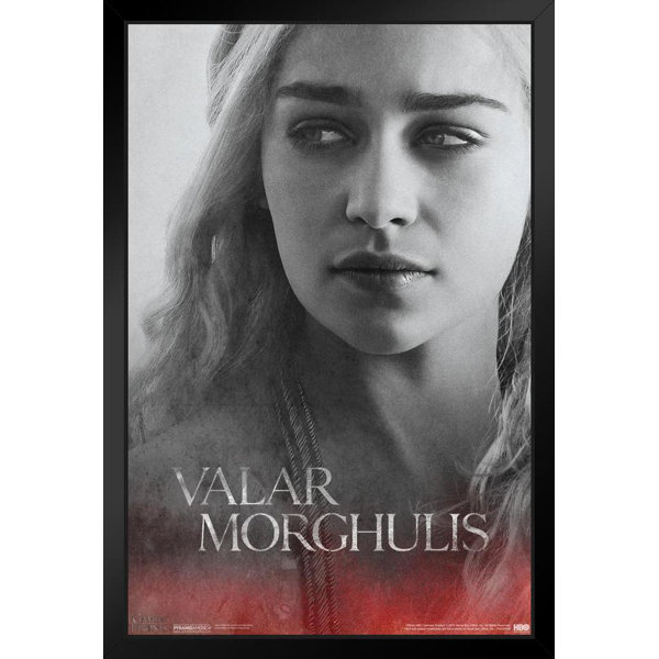 Winston Porter " Game Of Thrones Valar Daenerys Black Wood Framed Poster 14x20 " on